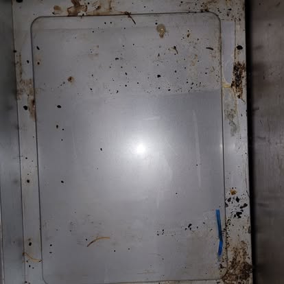 Oven Door Before Deep Clean