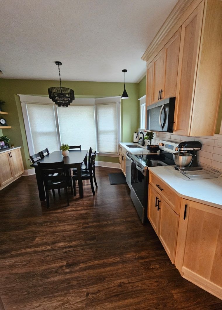 Beautiful clean kitchen and dining area