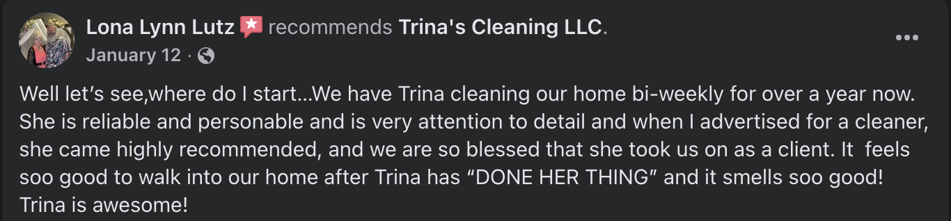 Lona Lynn Lutz Facebook Review